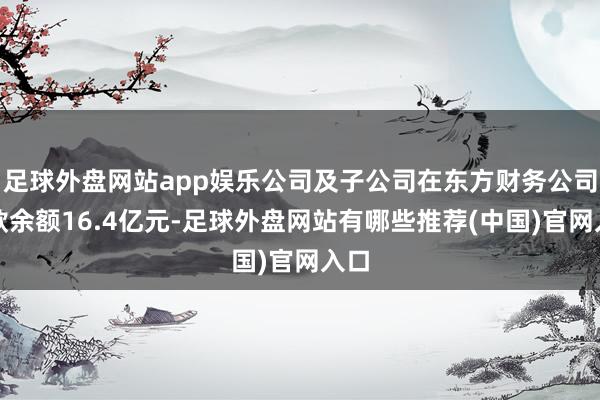 足球外盘网站app娱乐公司及子公司在东方财务公司进款余额16.4亿元-足球外盘网站有哪些推荐(中国)官网入口